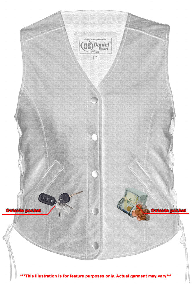 Wild babe - Women's Leather Vest-Womens Leather Vests-Daniel Smart Mfg - Retail