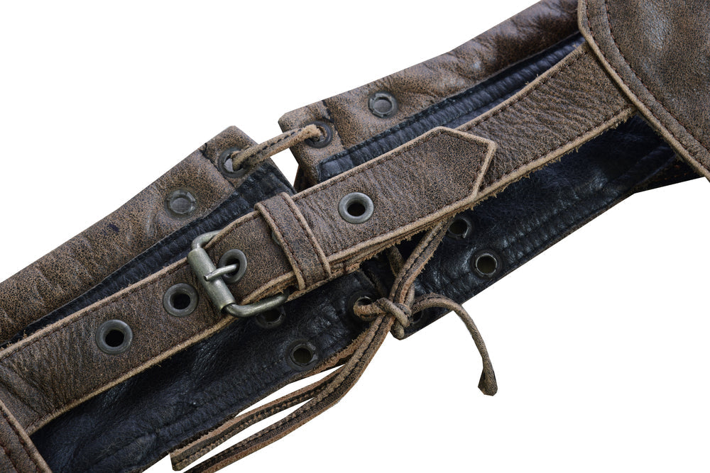 Wild Wind - Women's Motorcycle Leather Chaps-Womens Chaps & Pants-Daniel Smart Mfg - Retail