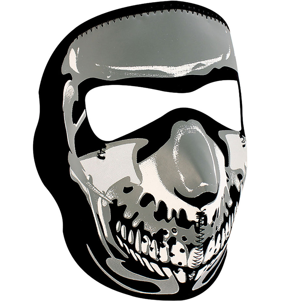 WNFM023 ZAN® Full Mask- Neoprene- Chrome Skull-Full Facemasks-Daniel Smart Mfg - Retail