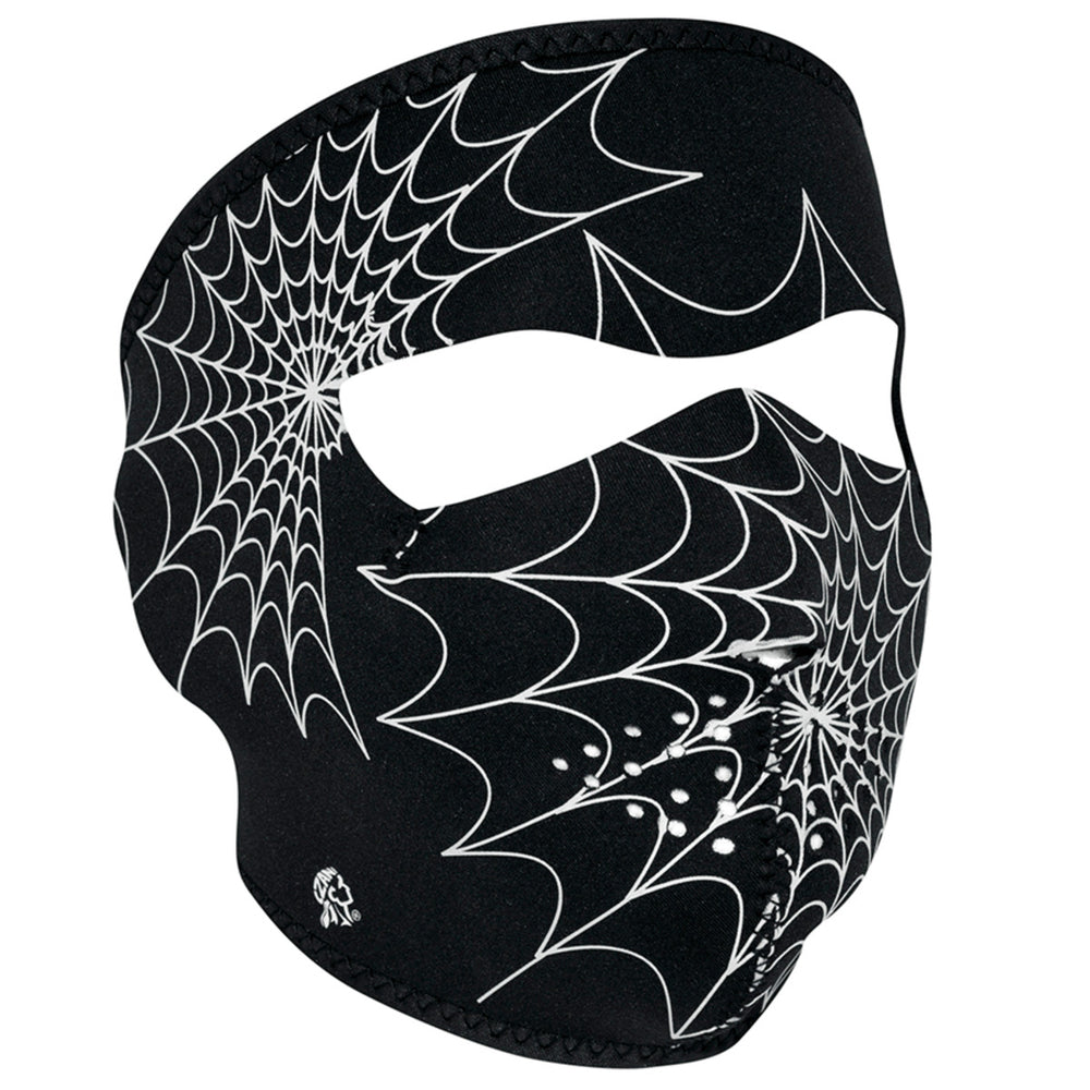 WNFM057G ZAN® Full Mask- Neoprene- Spider Web, Glow in the Dark-Full Facemasks-Daniel Smart Mfg - Retail