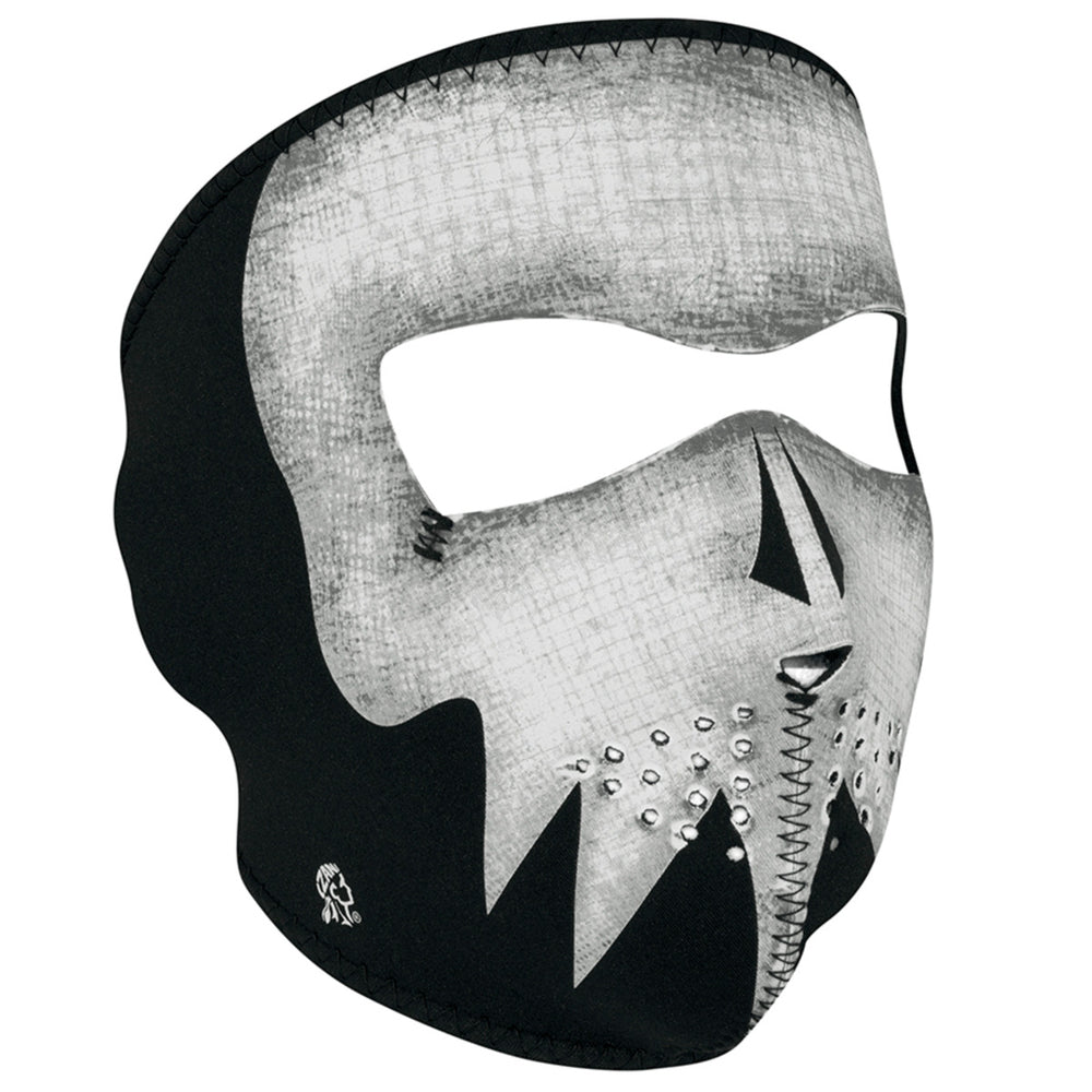 WNFM081G ZAN® Full Mask- Neoprene- Gray Skull, Glow in the Dark-Full Facemasks-Daniel Smart Mfg - Retail