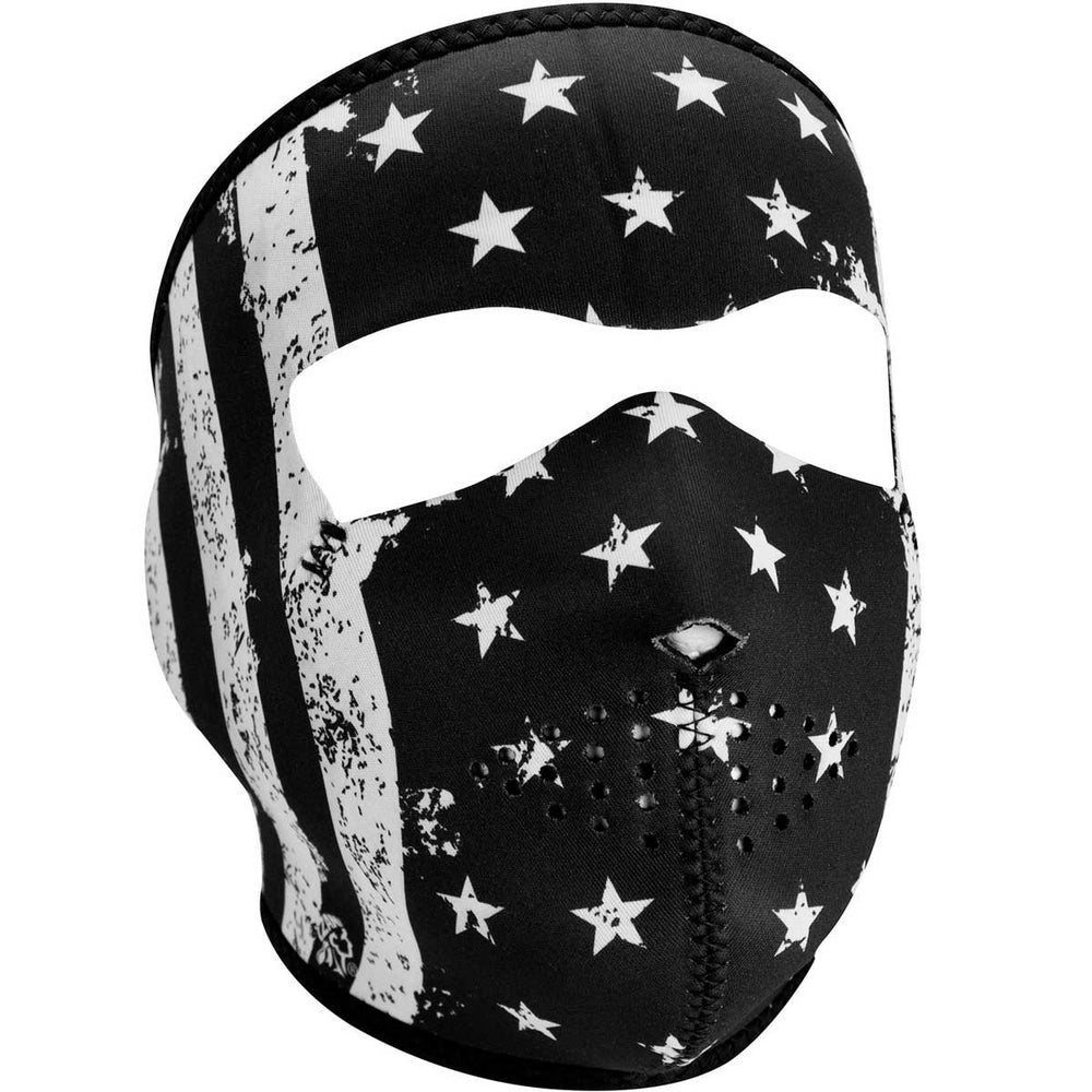 WNFM091 ZAN® Full Mask- Neoprene- Black and White Vintage Flag-Full Facemasks-Daniel Smart Mfg - Retail