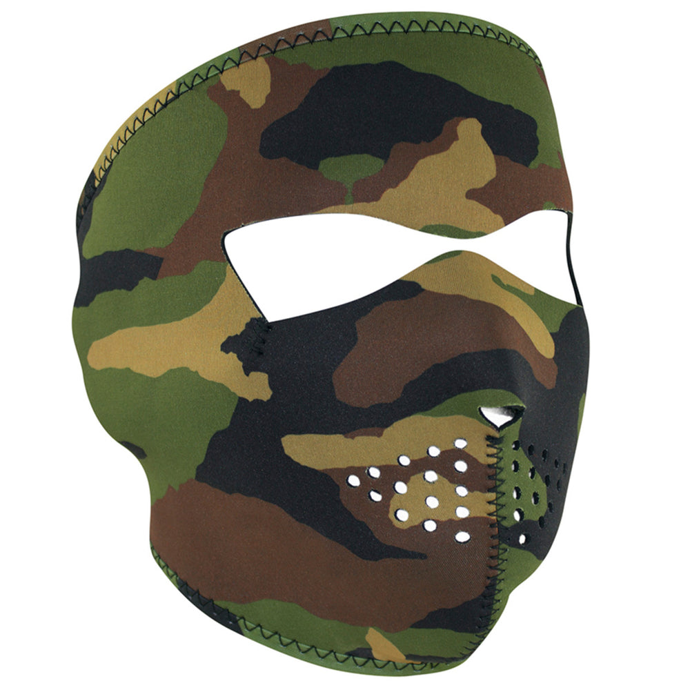 WNFM118 ZAN® Full Mask- Neoprene- Woodland Camo-Full Facemasks-Daniel Smart Mfg - Retail