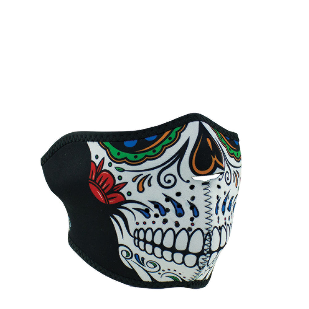 WNFM413H ZAN® Half Mask- Neoprene- Muerte Skull-Half Facemasks-Daniel Smart Mfg - Retail