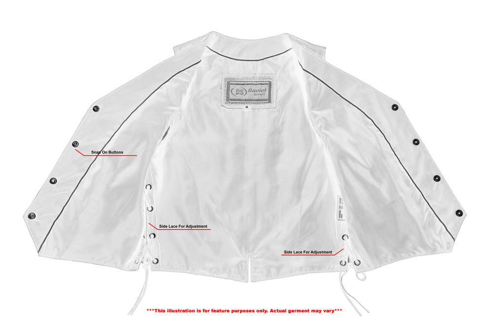 Women's Braided Leather Vest-Womens Leather Vests-Daniel Smart Mfg - Retail