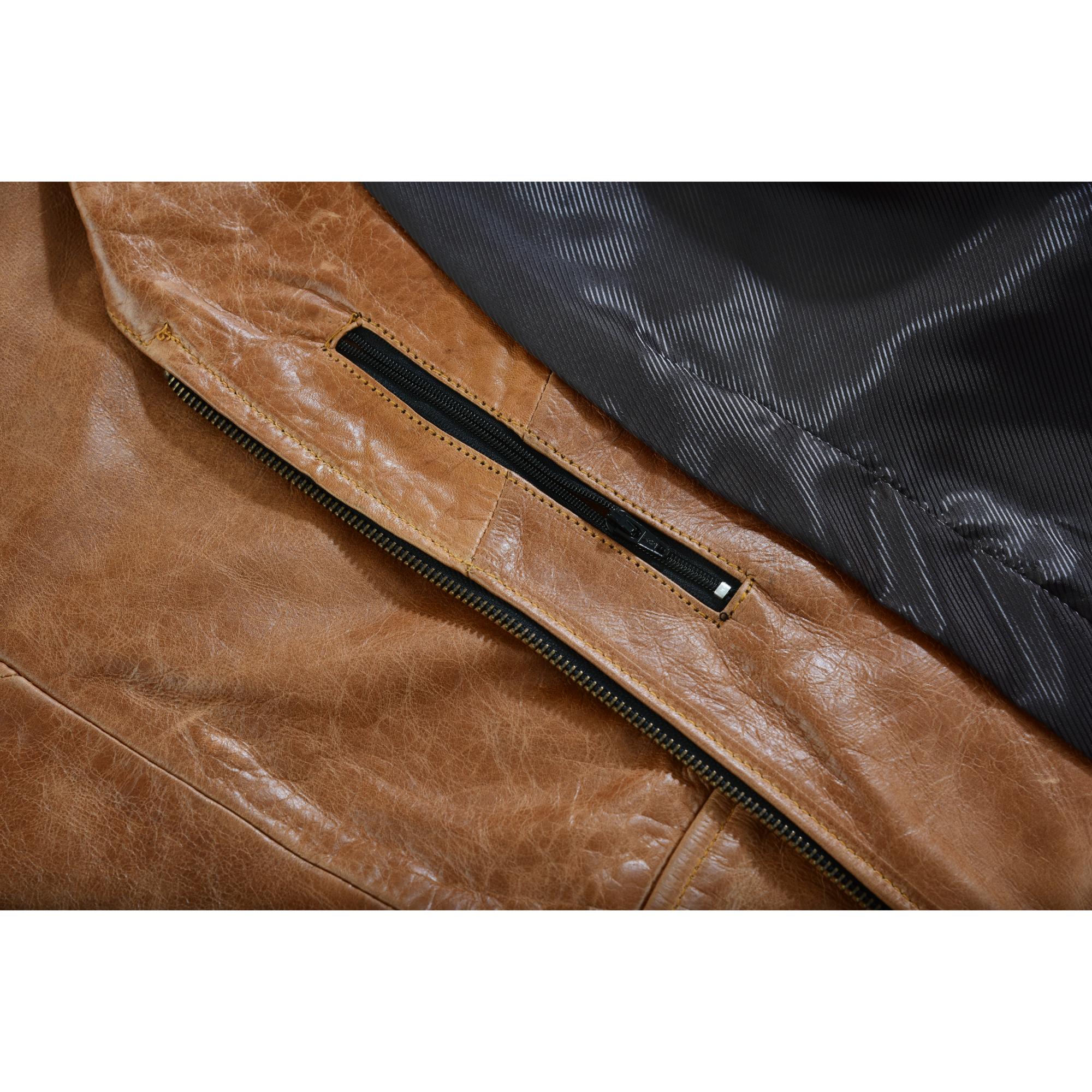 Women's Brown Zippered Leather Vest with Lacing Details-Womens Leather Vests-Daniel Smart Mfg - Retail