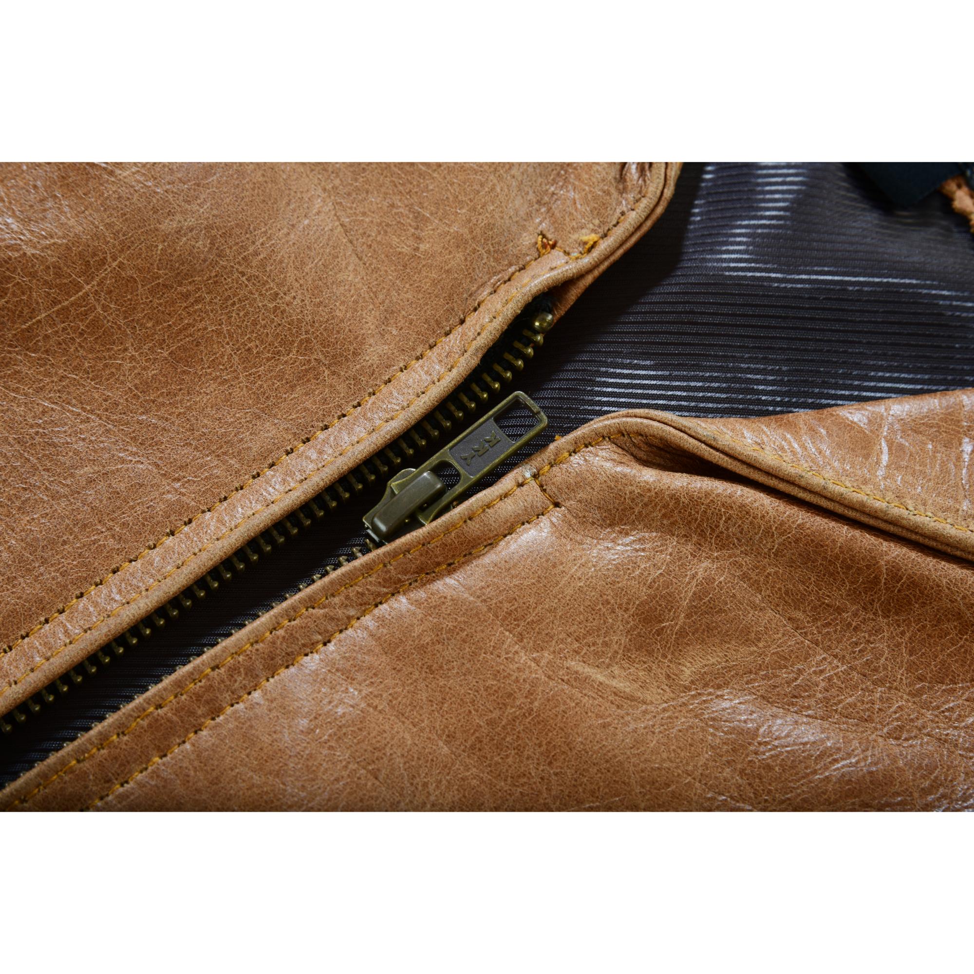 Women's Brown Zippered Leather Vest with Lacing Details-Womens Leather Vests-Daniel Smart Mfg - Retail