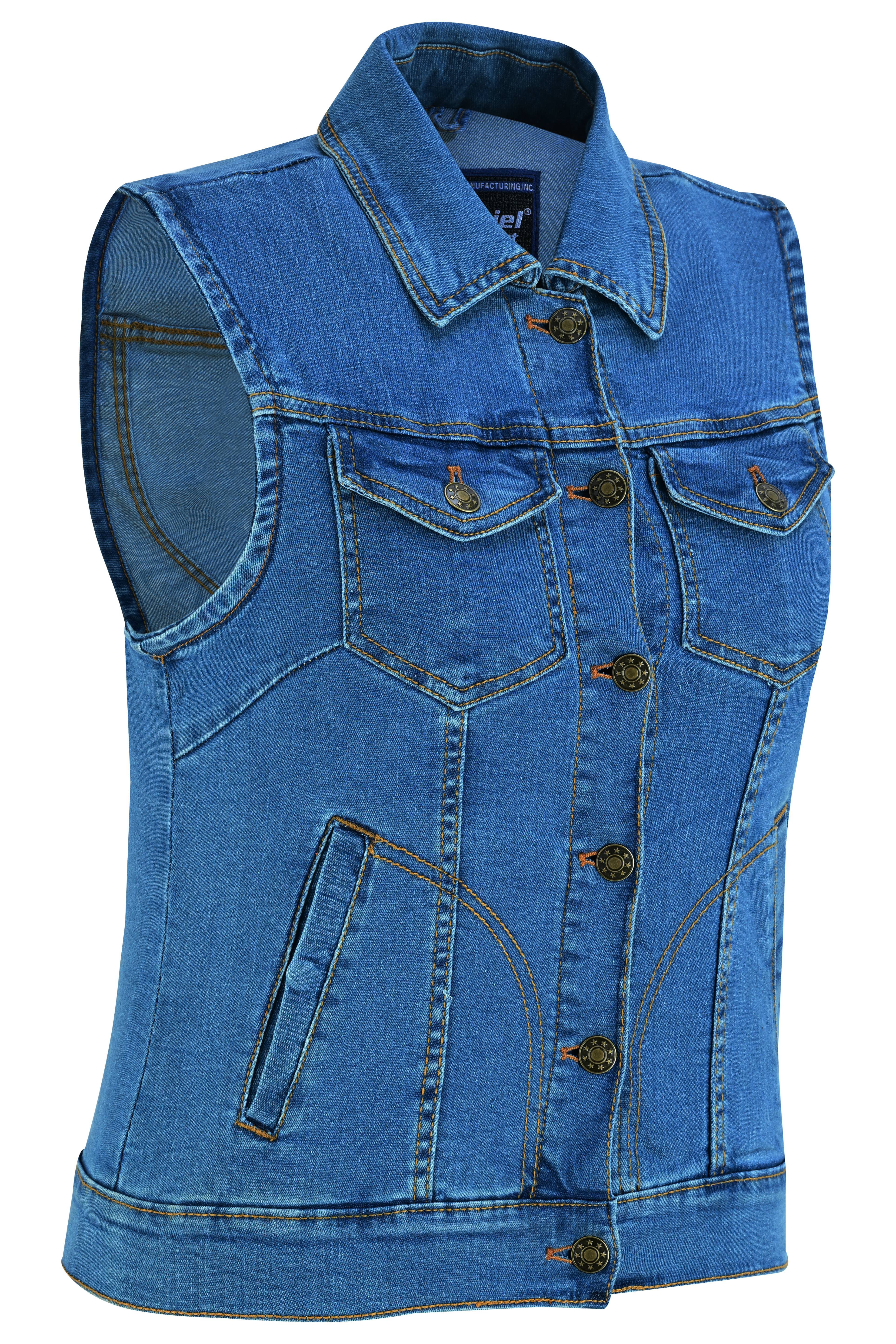 Xeno - Women's Denim Vest-Womens Denim Vests-Daniel Smart Mfg - Retail