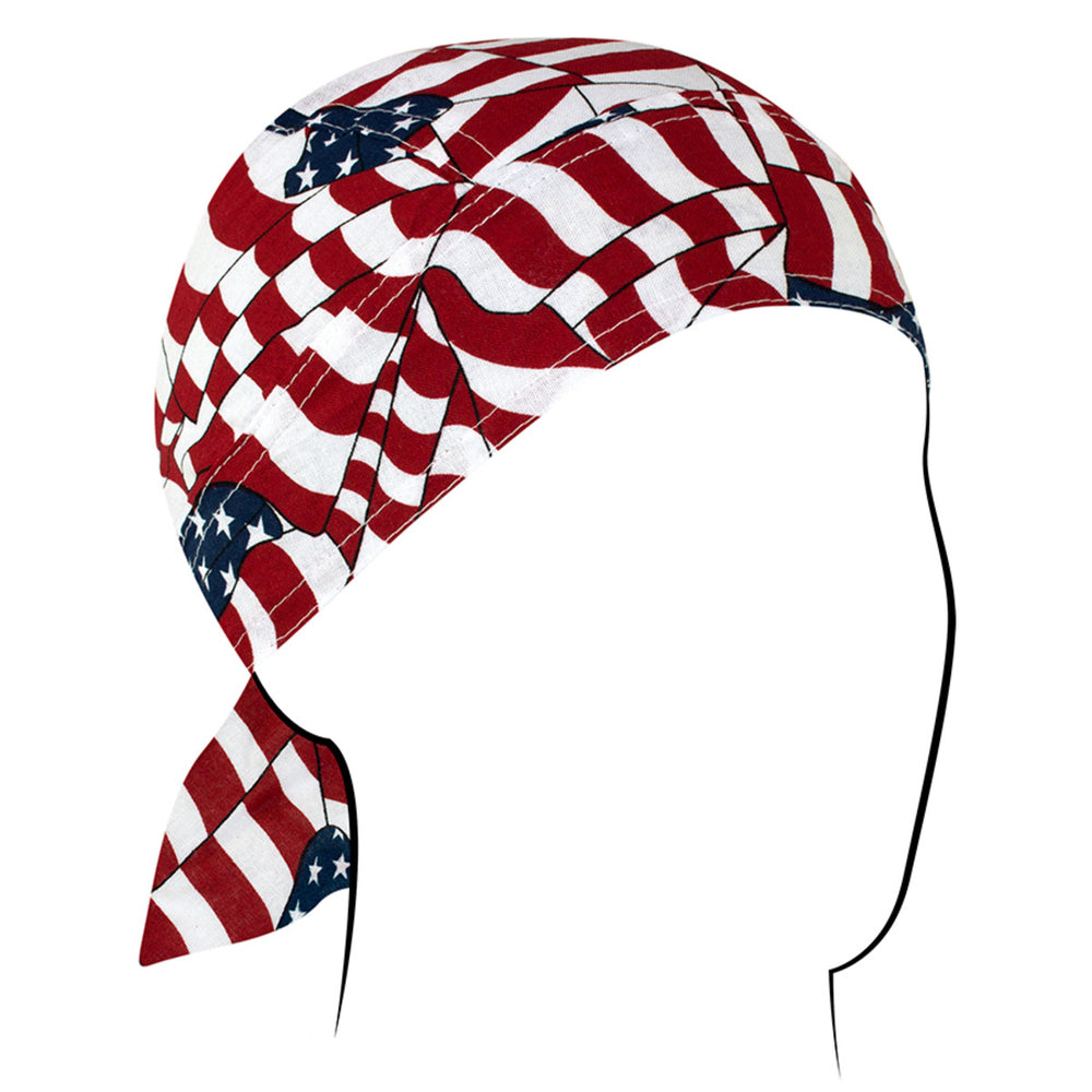 Z265 Flydanna®, Cotton, Wavy American Flag-Headwraps-Daniel Smart Mfg - Retail