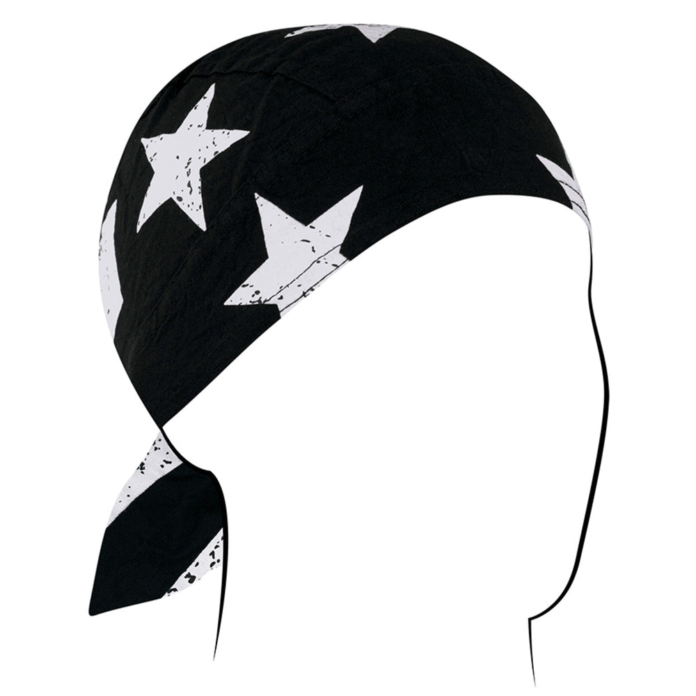 Z903 Flydanna®, Cotton, Black & White Vintage American Flag-Headwraps-Daniel Smart Mfg - Retail