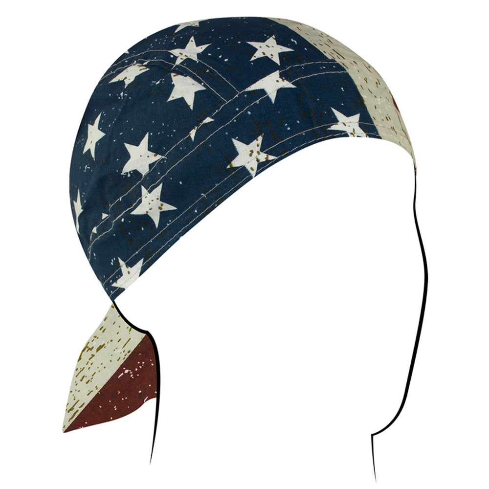 Z904 Flydanna®, Cotton, Vintage American Flag-Headwraps-Daniel Smart Mfg - Retail