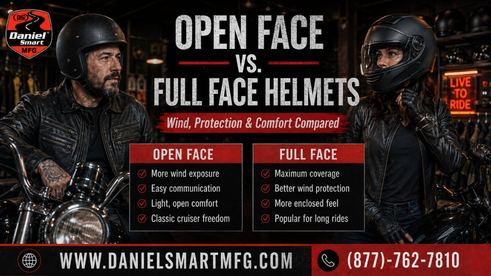 Open Face vs. Full Face Helmets: Wind, Protection & Comfort Compared