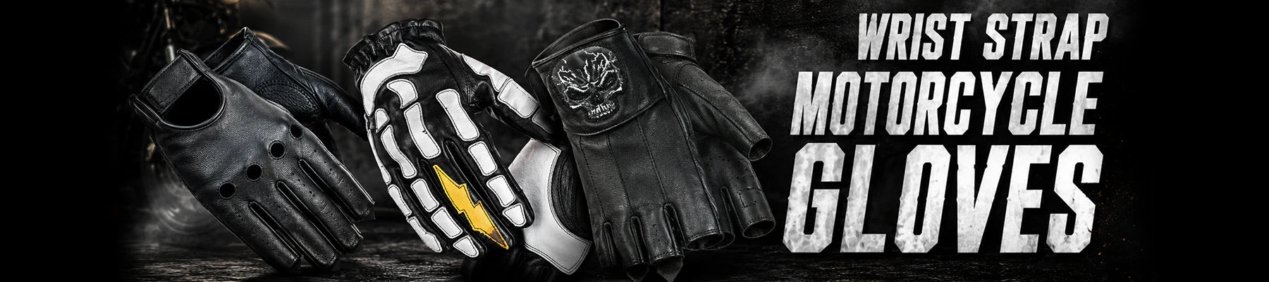 Motorcycle Gloves with Secure Wrist Strap Closure