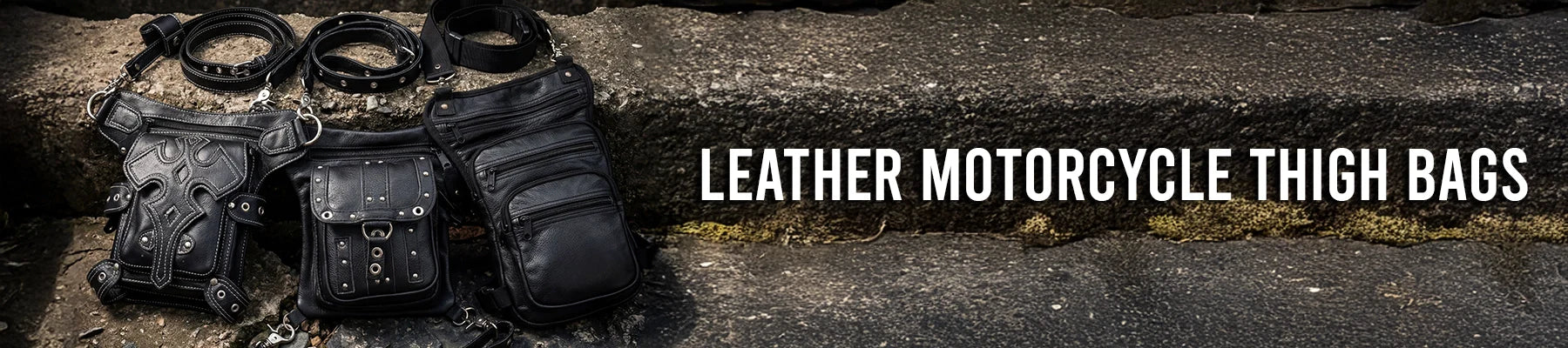 Leather Motorcycle Thigh Bags