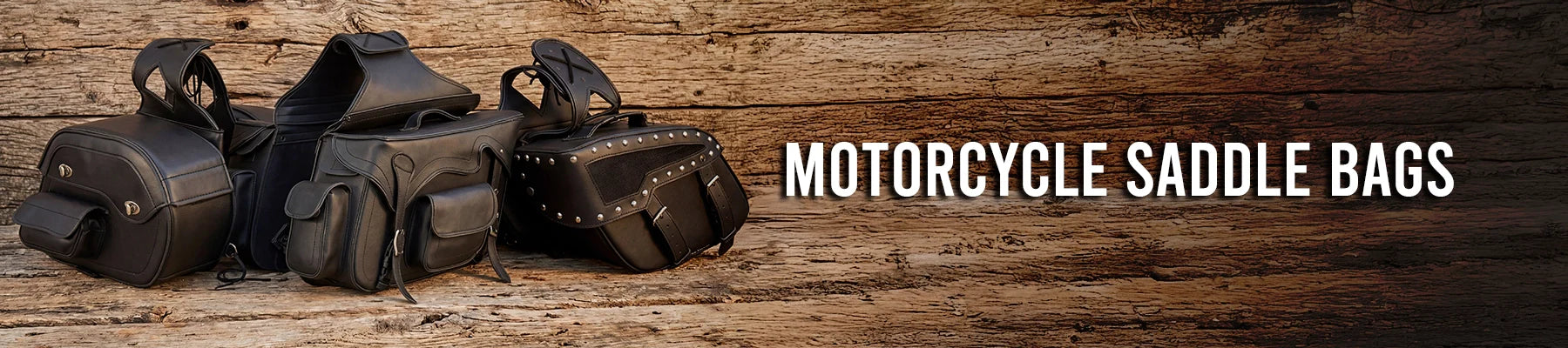 Leather Motorcycle Saddle Bags With 2 Strap PVC Zip-off