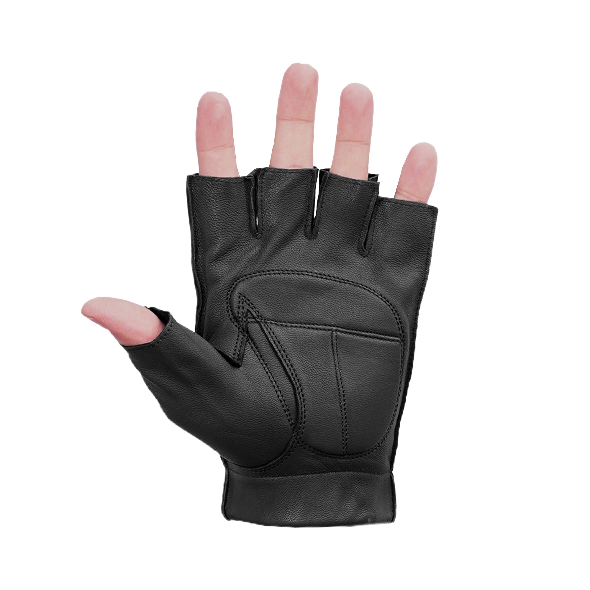 Deerskin Dominator - Men's Deerskin Leather Motorcycle Fingerless Gloves