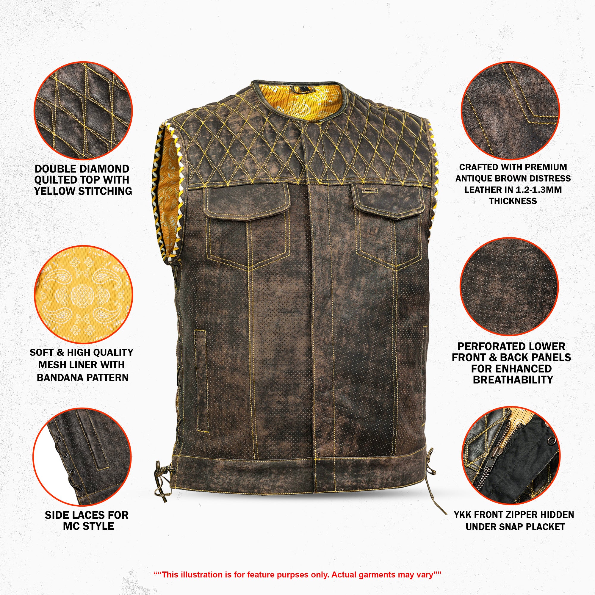 Rust Rider Men's Perforated Leather Vest