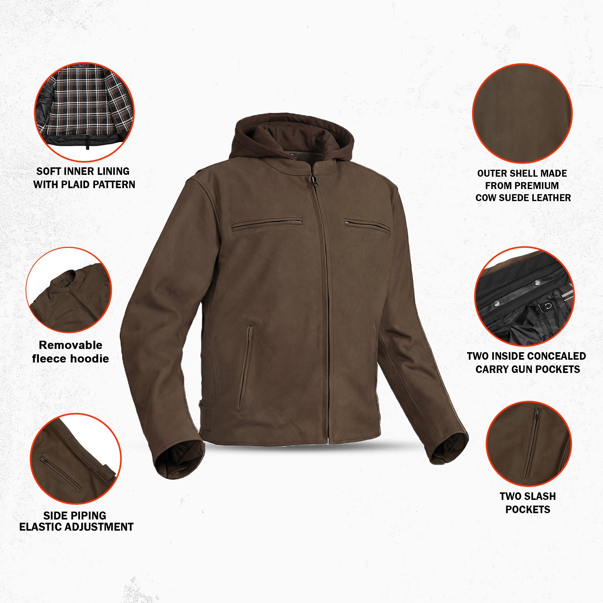 Brunt – Men’s Suede Leather Motorcycle Jacket