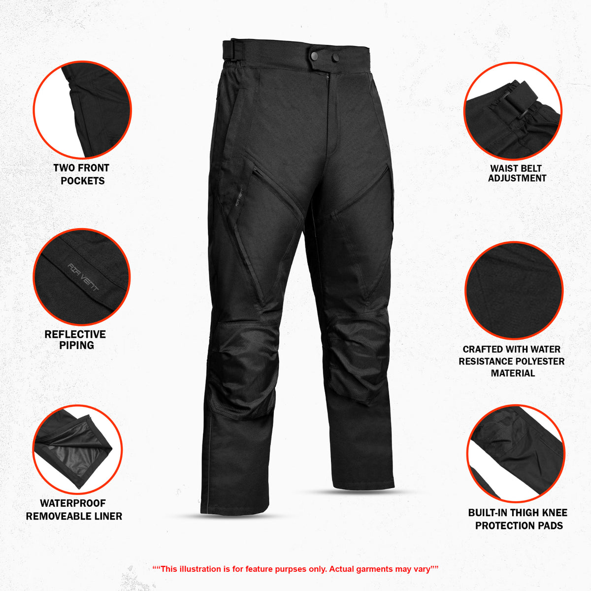 AXELOR Men's Textile Motorcycle Pants – All Weather Riding Gear AXELOR Men's Textile Motorcycle Pants – All Weather Riding Gear