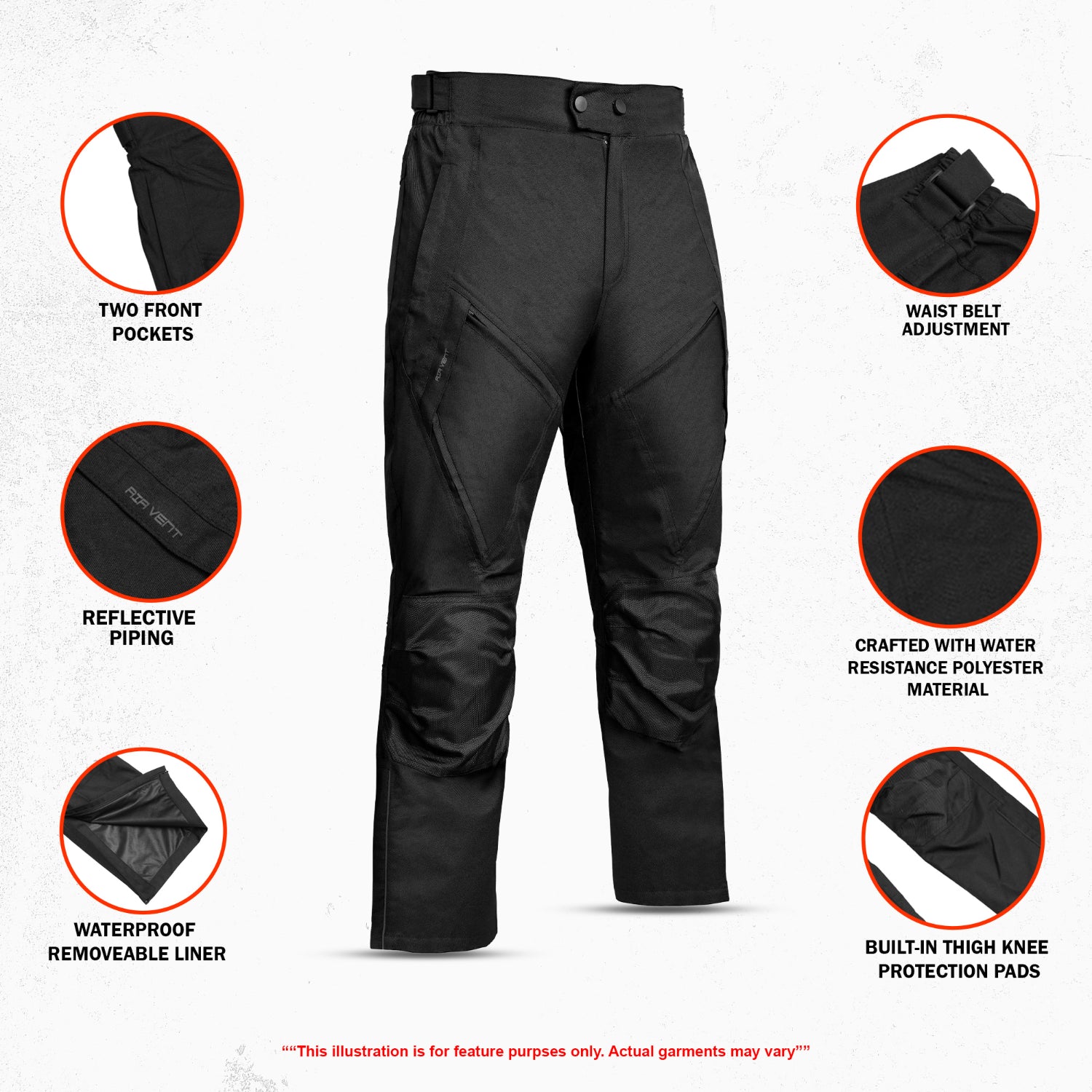 AXELOR Men’s Textile Motorcycle Pants