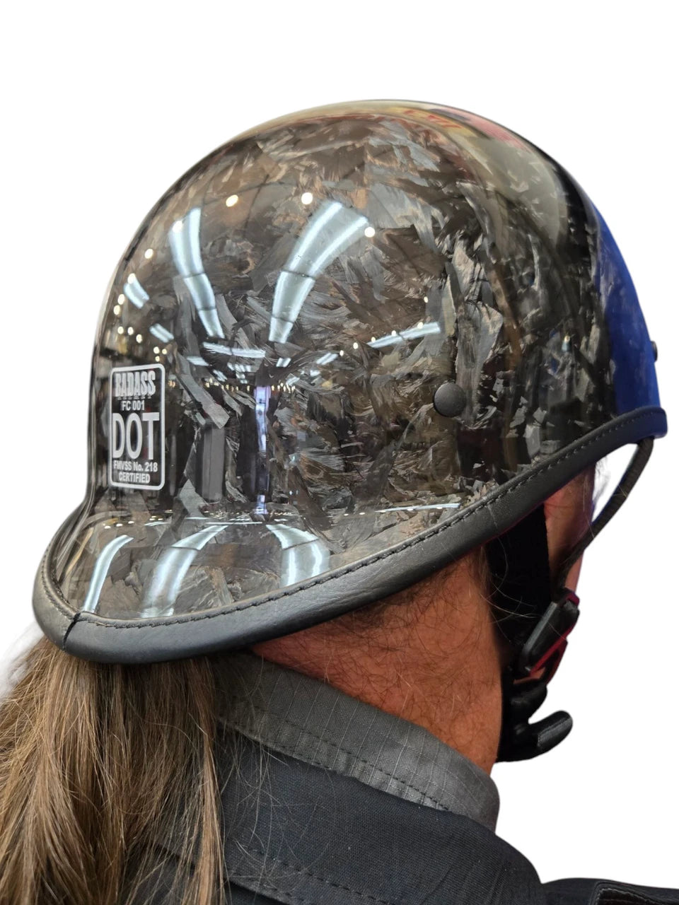 American Badass Forged Carbon Rocker Biker Helmet With Interchangeable Liner