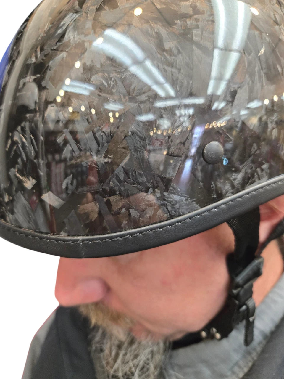 American Badass Forged Carbon Rocker Biker Helmet With Interchangeable Liner