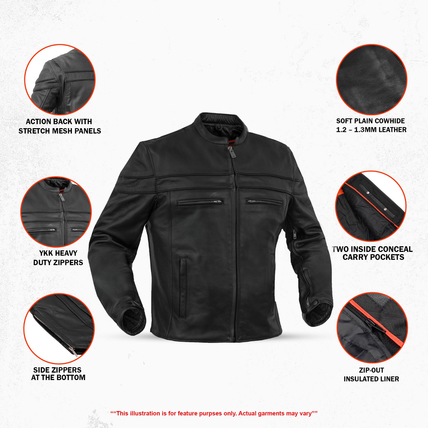 Vigilant™ Men's Leather Motorcycle Jacket