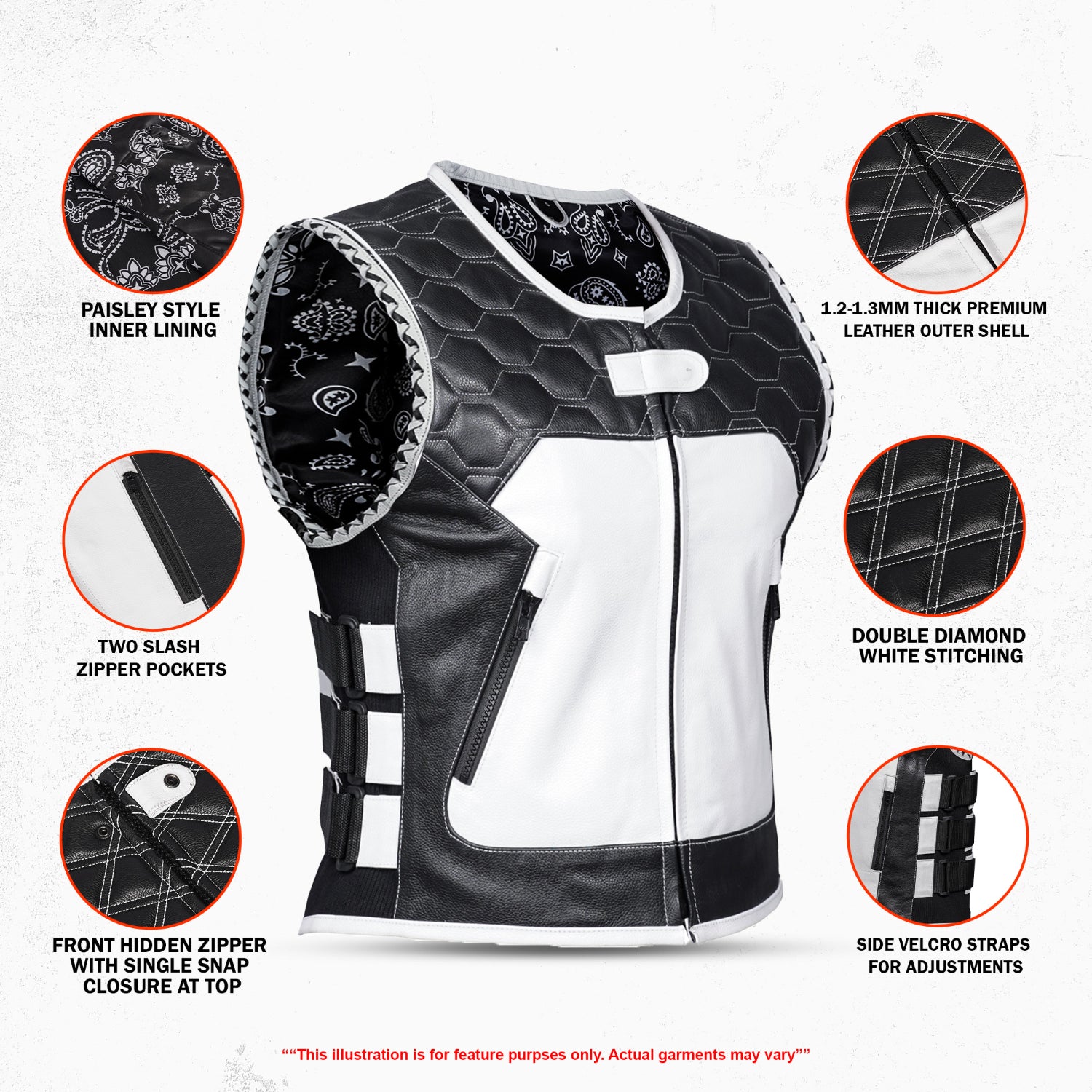 Shadow Pearl – Women's Leather Motorcycle Vest