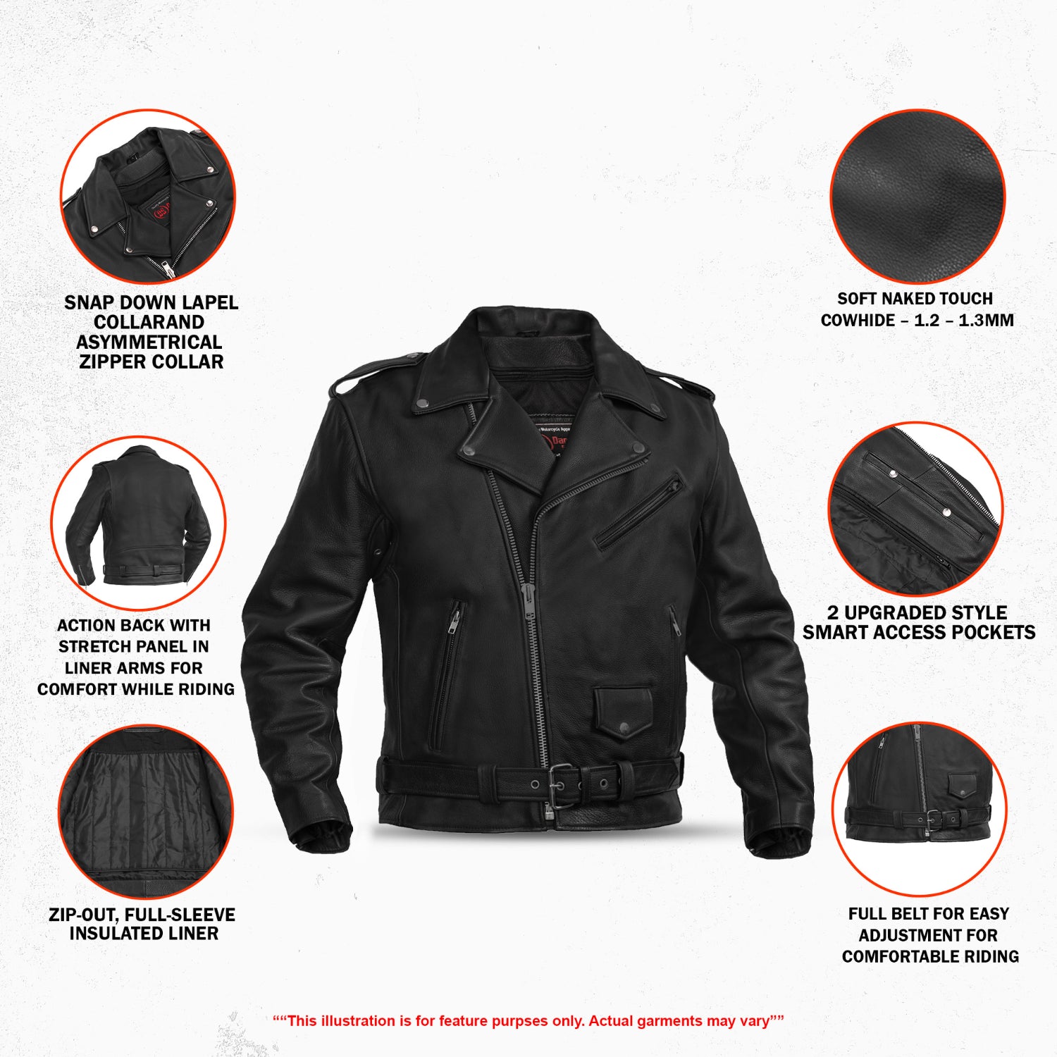 Horizon Men's Leather Motorcycle Jacket