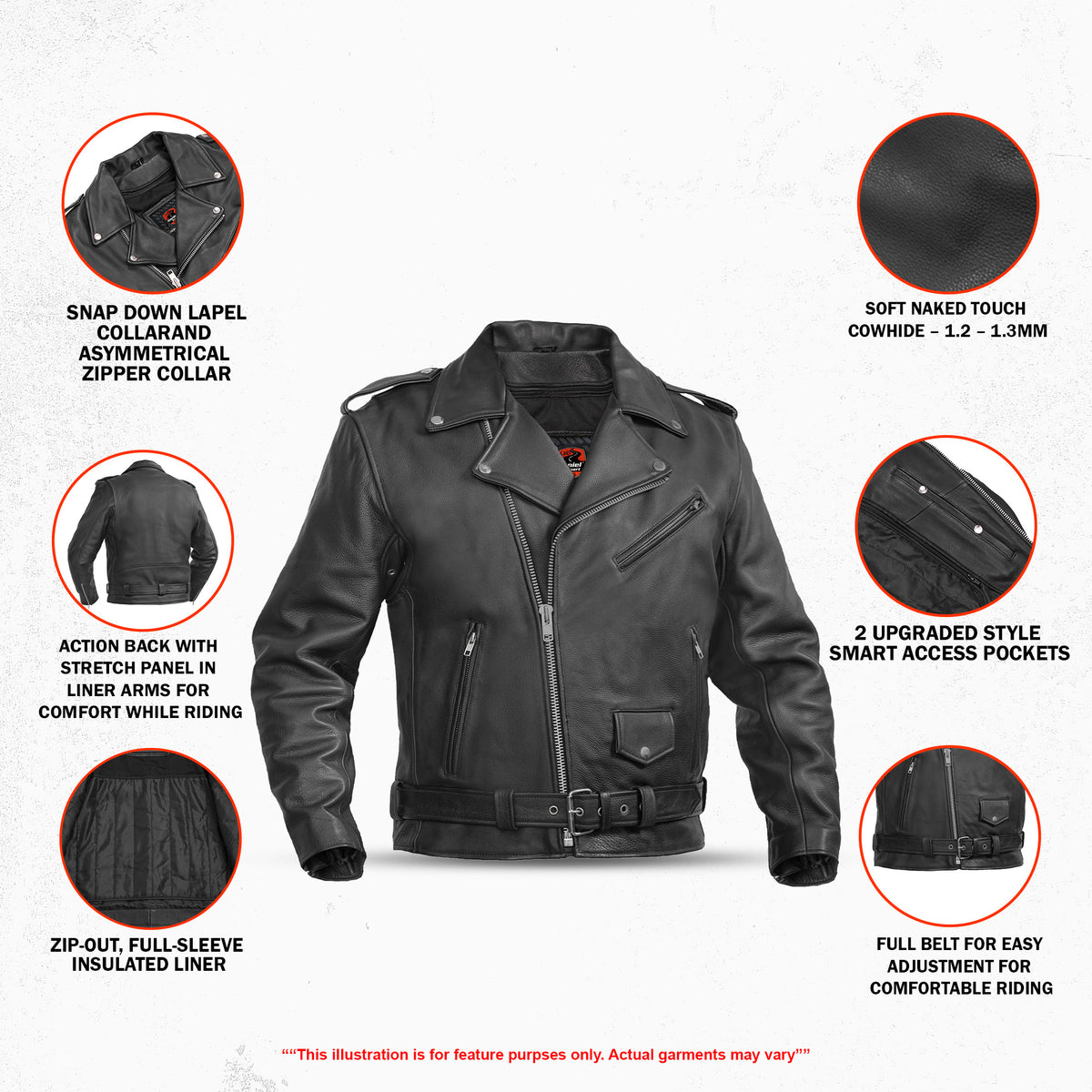 Horizon Men's Leather Motorcycle Jacket - Shop Now