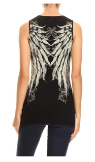 2224 BLACK Oversized Angel Wing Tank Top-Daniel Smart Mfg - Retail