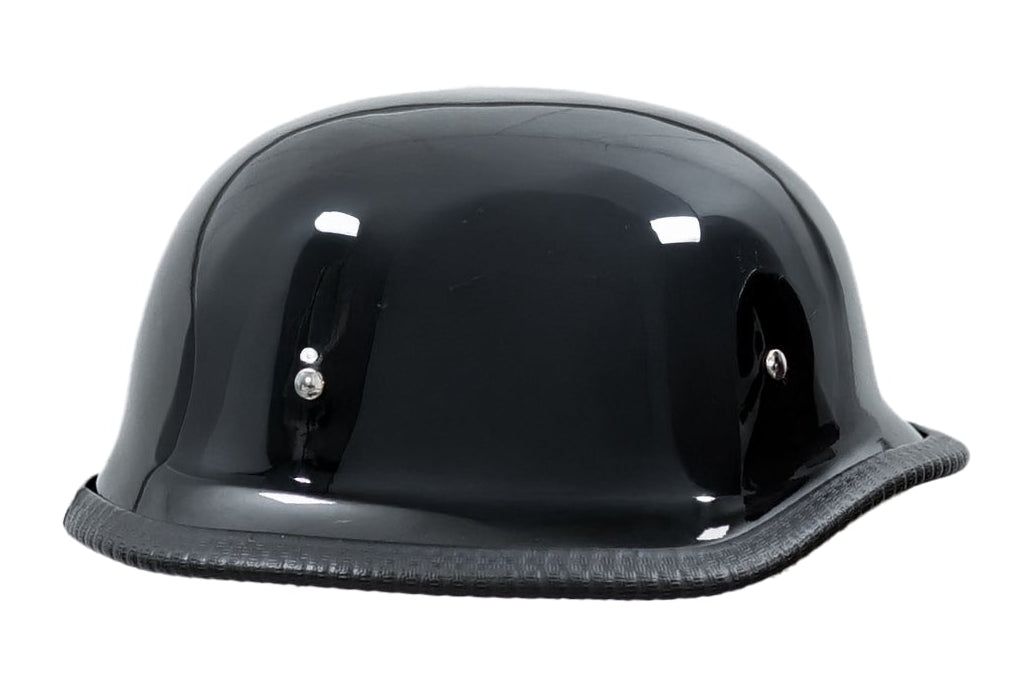 chrome german motorcycle helmet German Helmet (Non-DOT) - Hi-Gloss Black
