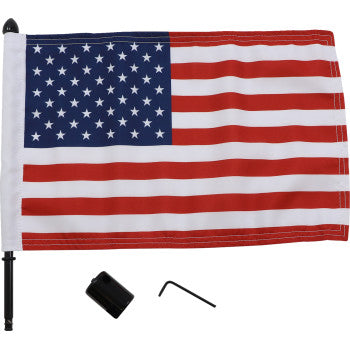 Square Sissy Bar Rack Flag Mounts with Flag