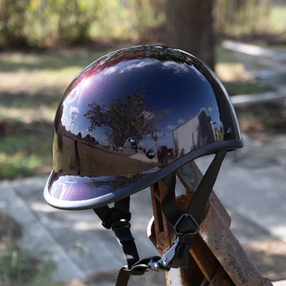 chrome polo style motorcycle helmet Gloss Novelty XL the ultra Chrome German Novelty Motorcycle Helmet