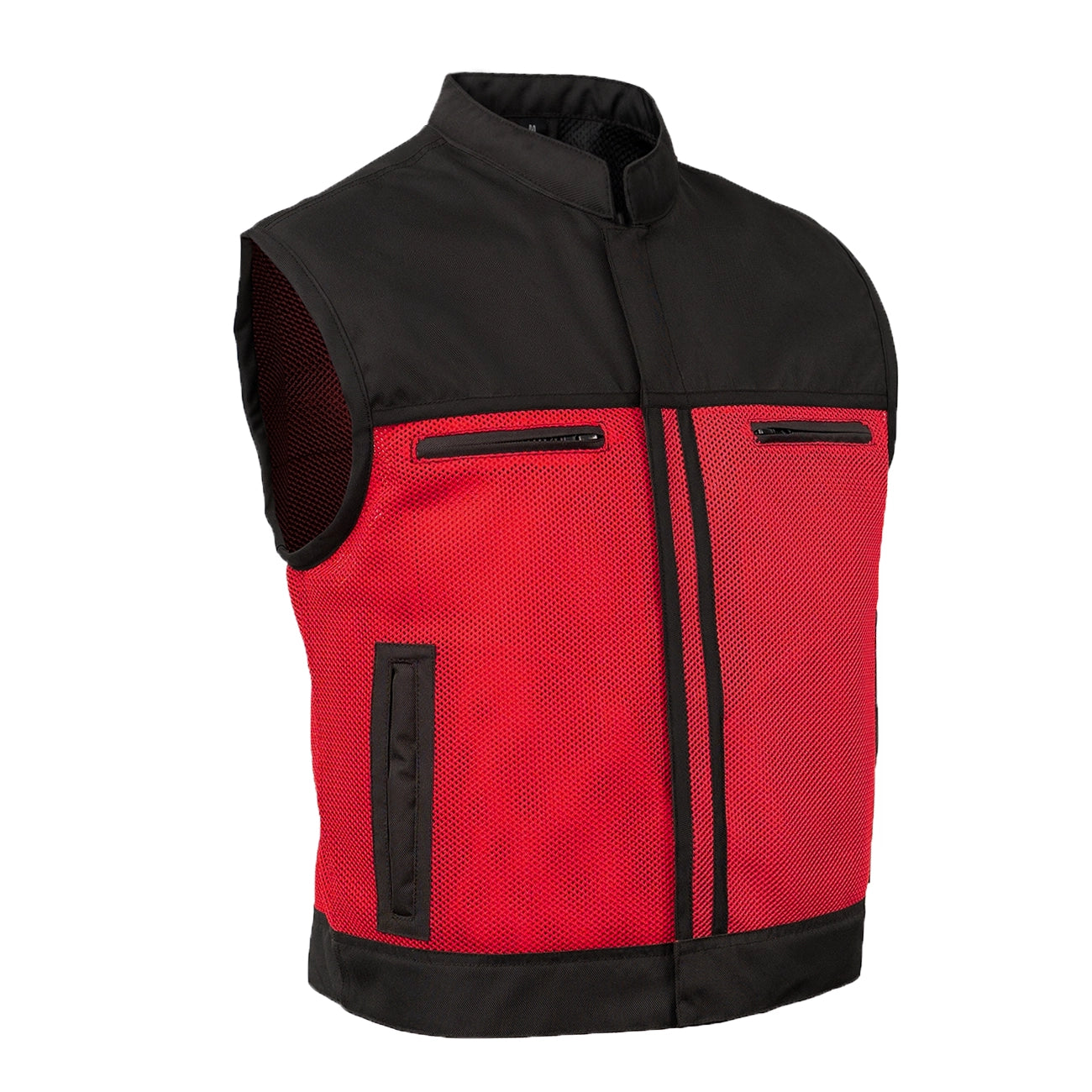 Lowside Summer Spark Men’s Motorcycle Mesh Vest Red Daniel Smart Manufacturing
