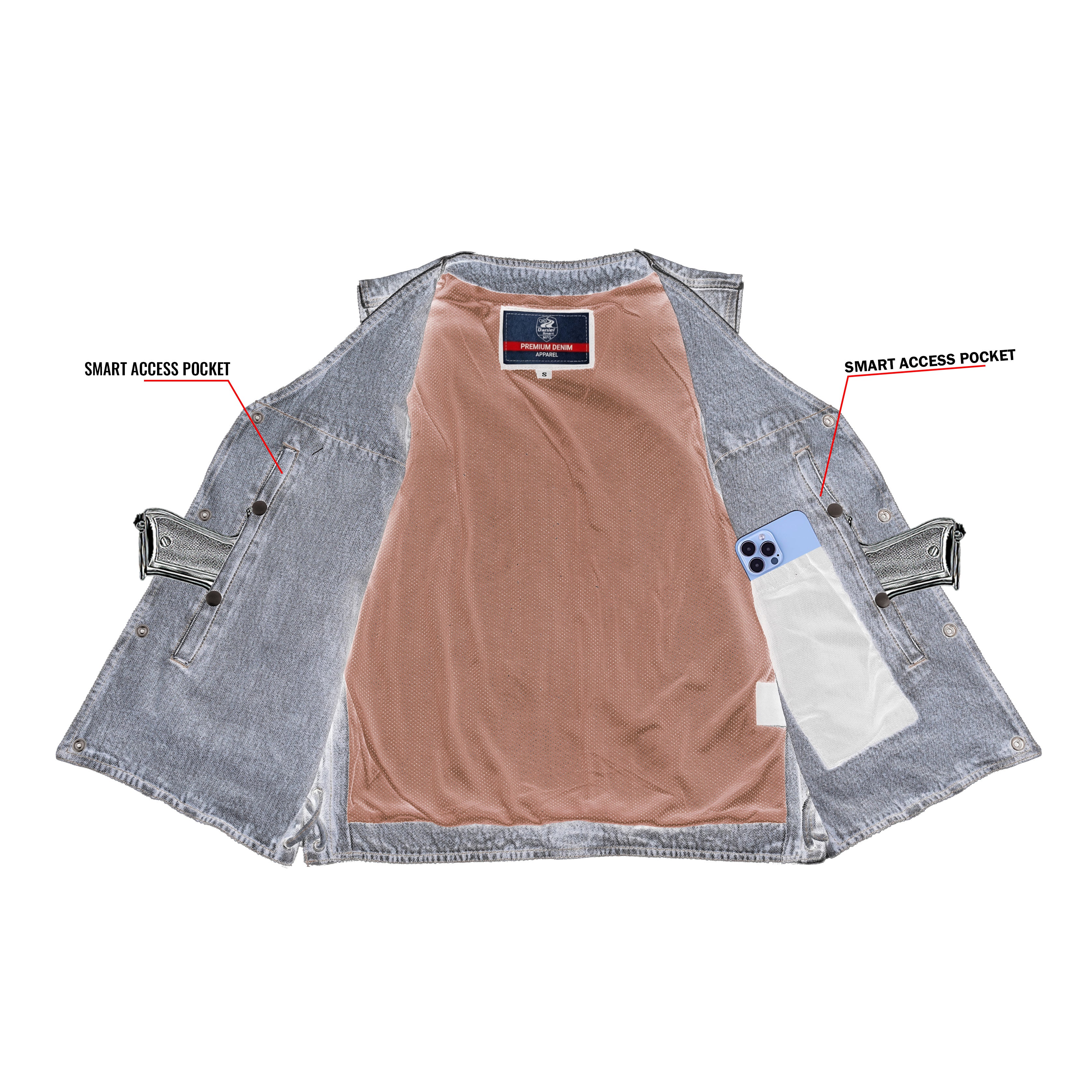 Strabler Men's Denim Motorcycle Vest