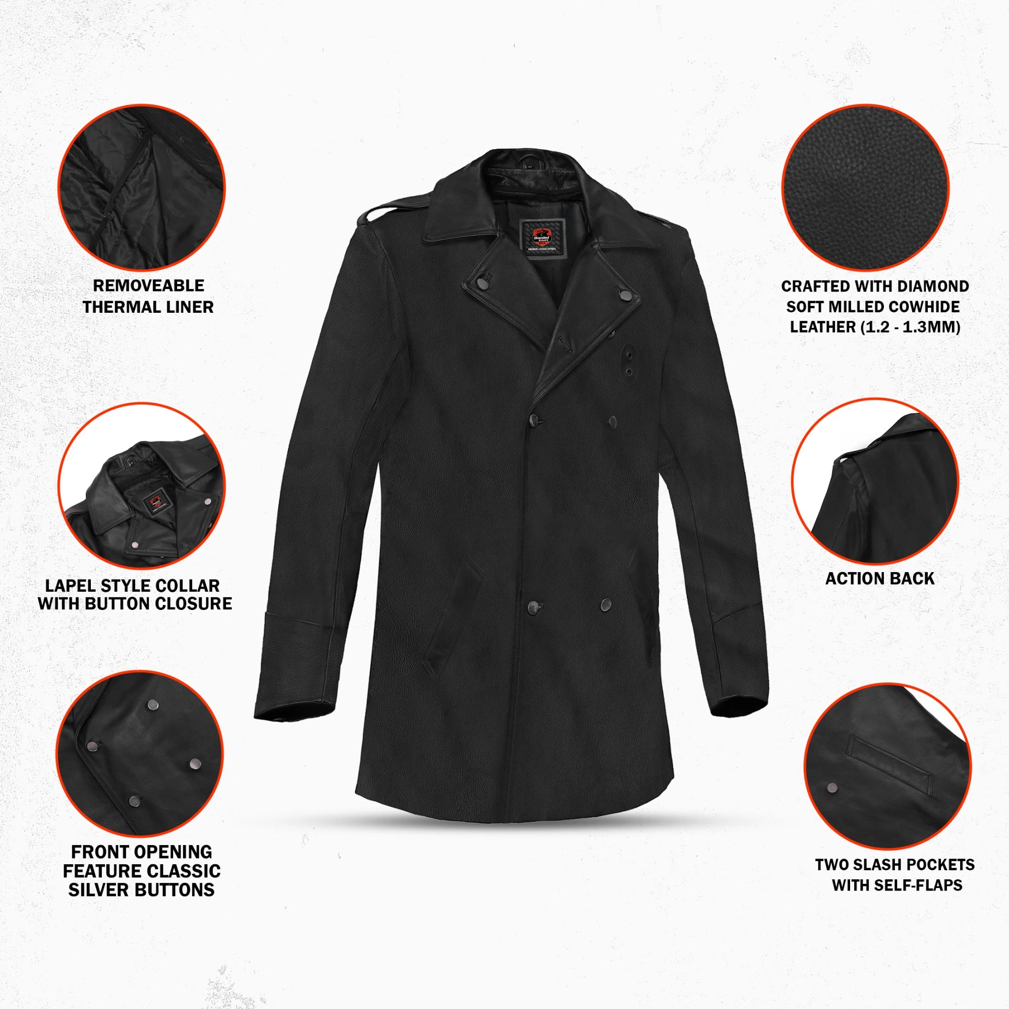 High Badge Men’s Leather Motorcycle Jacket