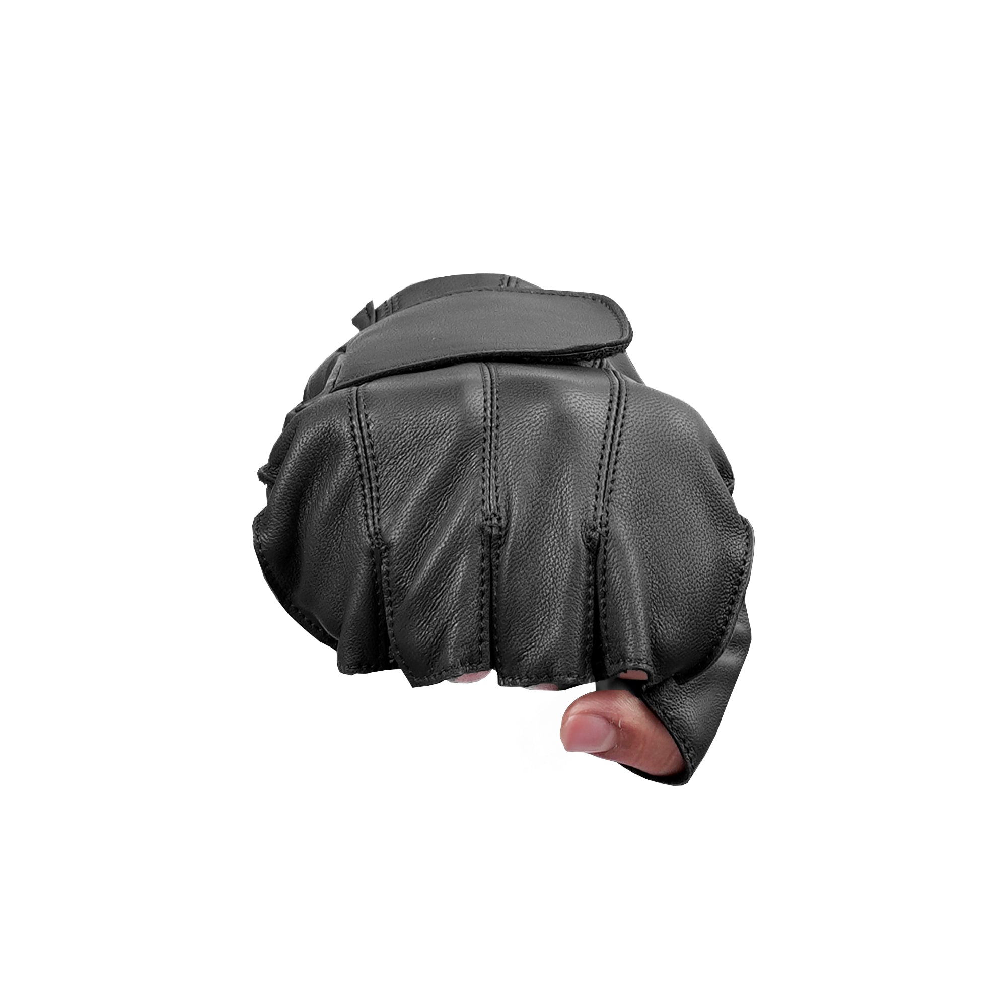 Deerskin Dominator - Men's Deerskin Leather Motorcycle Fingerless Gloves
