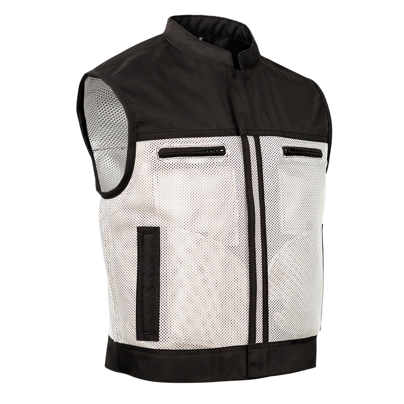 Lowside Summer Spark Men’s Motorcycle Mesh Vest SILVER Daniel Smart Manufacturing