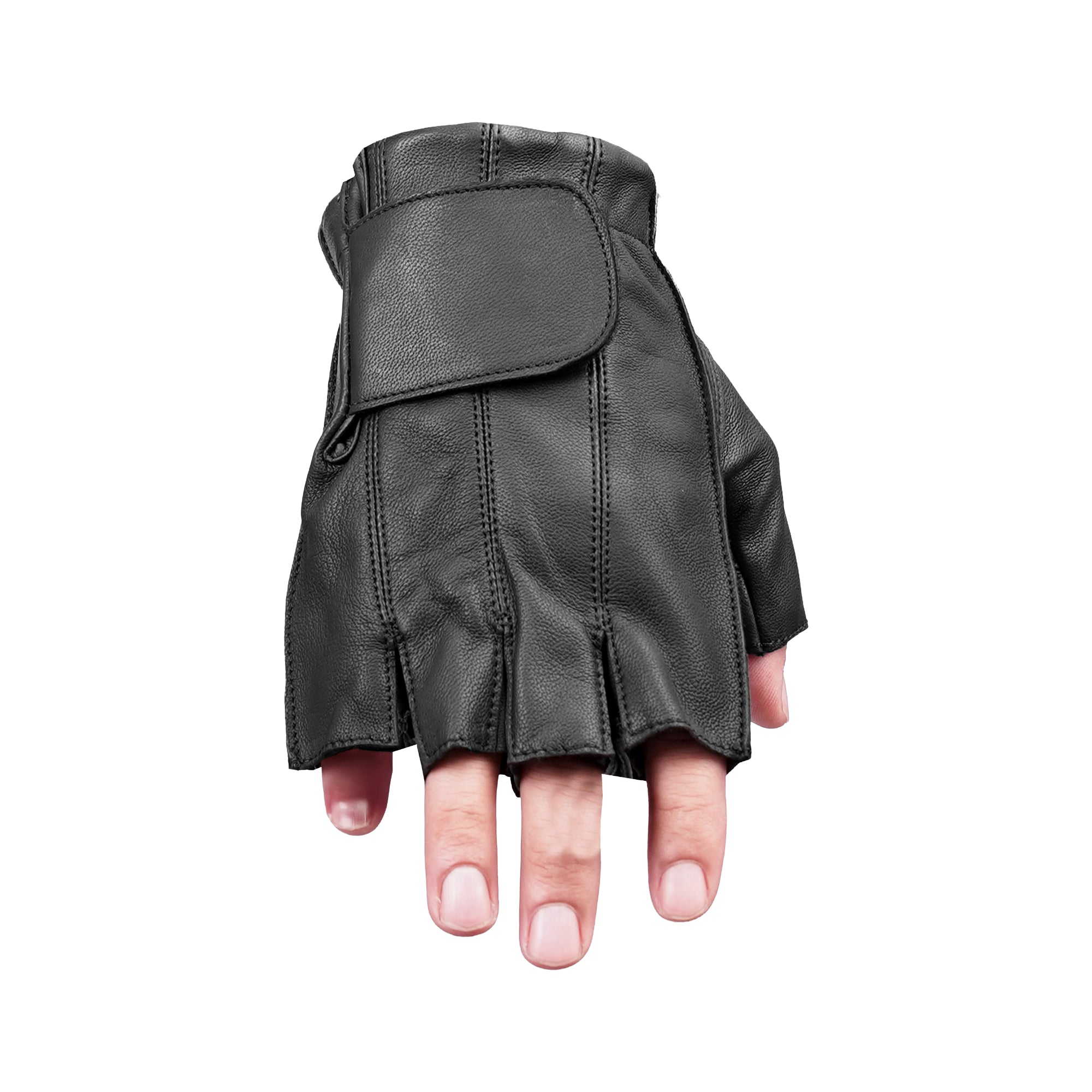 Deerskin Dominator - Men's Deerskin Leather Motorcycle Fingerless Gloves