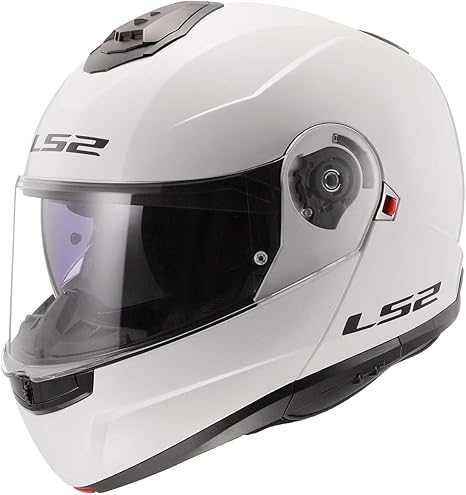 Strobe II Solid Modular Motorcycle Helmet W/ SunShield Gloss White