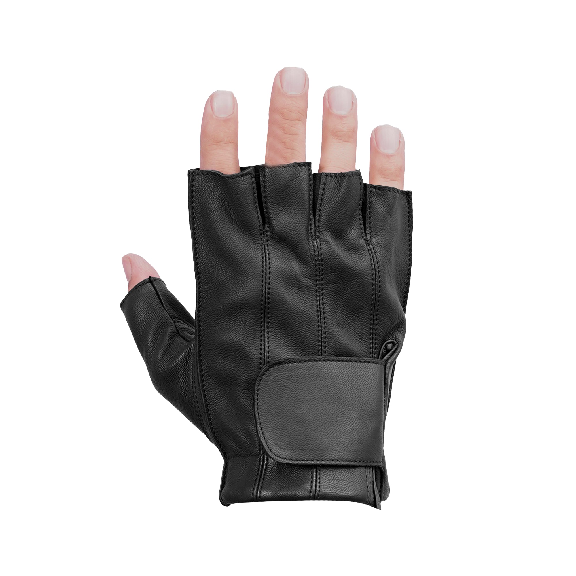 Deerskin Dominator - Men's Deerskin Leather Motorcycle Fingerless Gloves