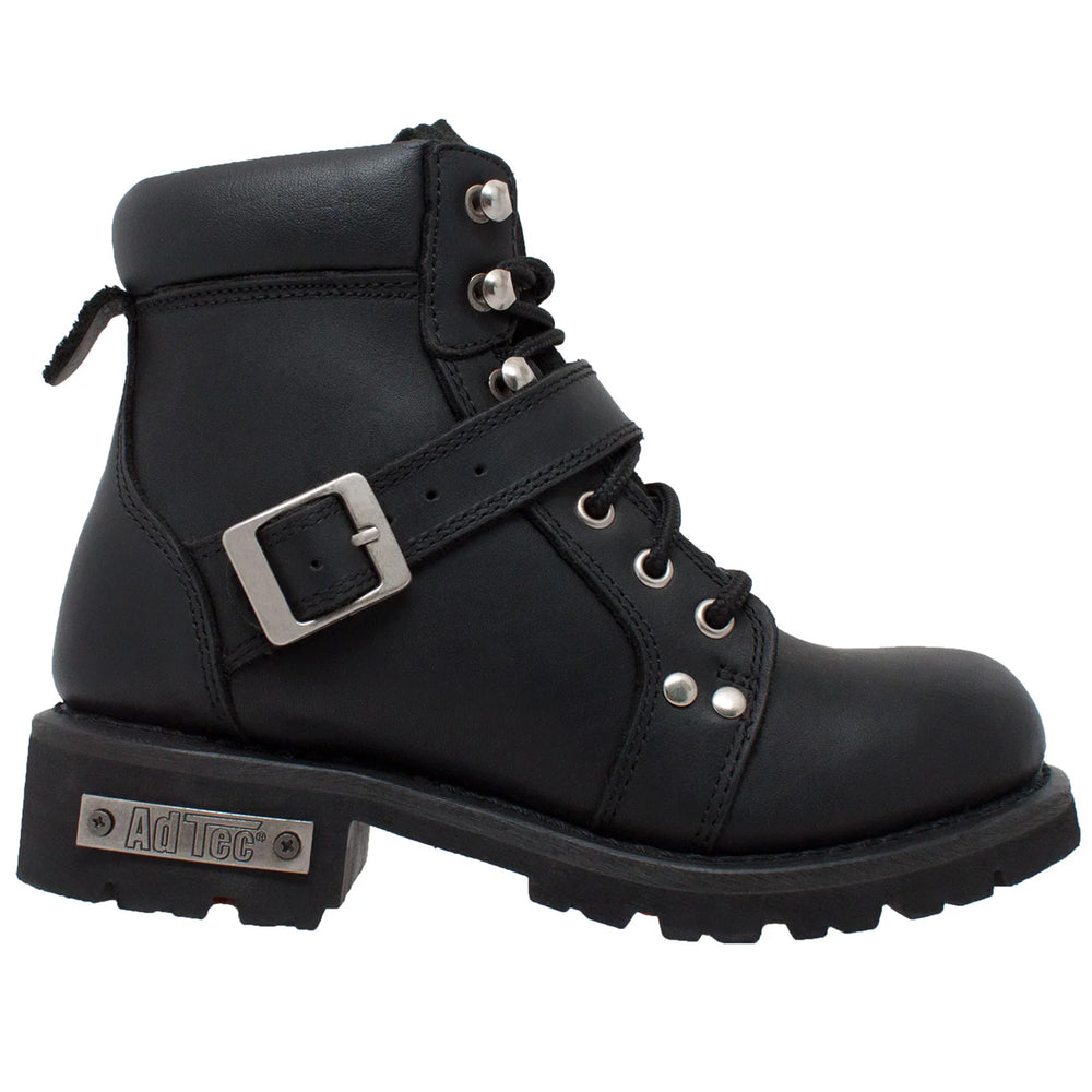 8143 Women's YKK Zipper Black Biker Boot-Daniel Smart Mfg - Retail