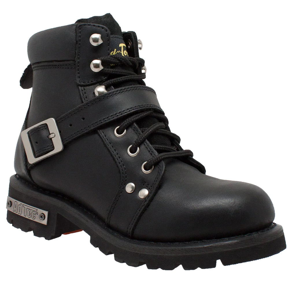 8143 Women's YKK Zipper Black Biker Boot-Daniel Smart Mfg - Retail