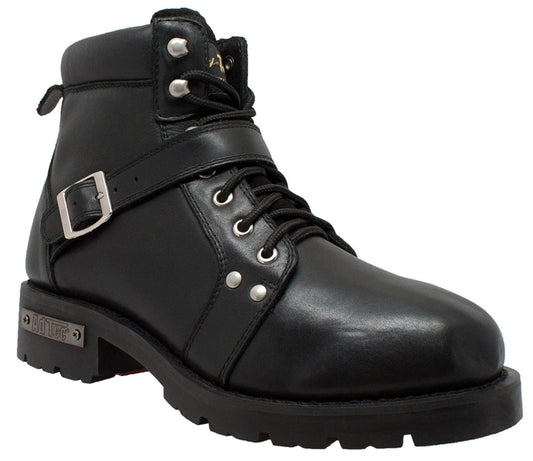 9143 Men's YKK Zipper Biker Boot-Black-Daniel Smart Mfg - Retail