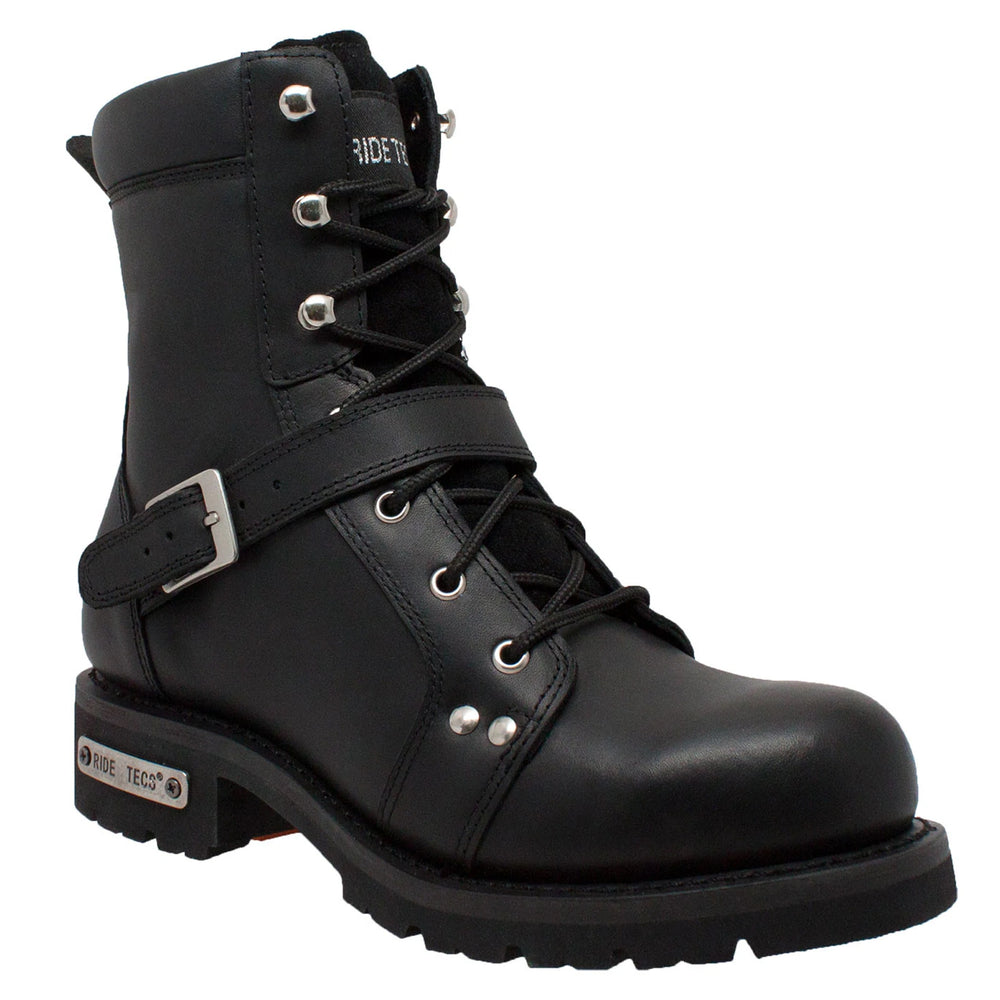 9146M Men's 6" YKK Zipper Black Biker Boot-Daniel Smart Mfg - Retail