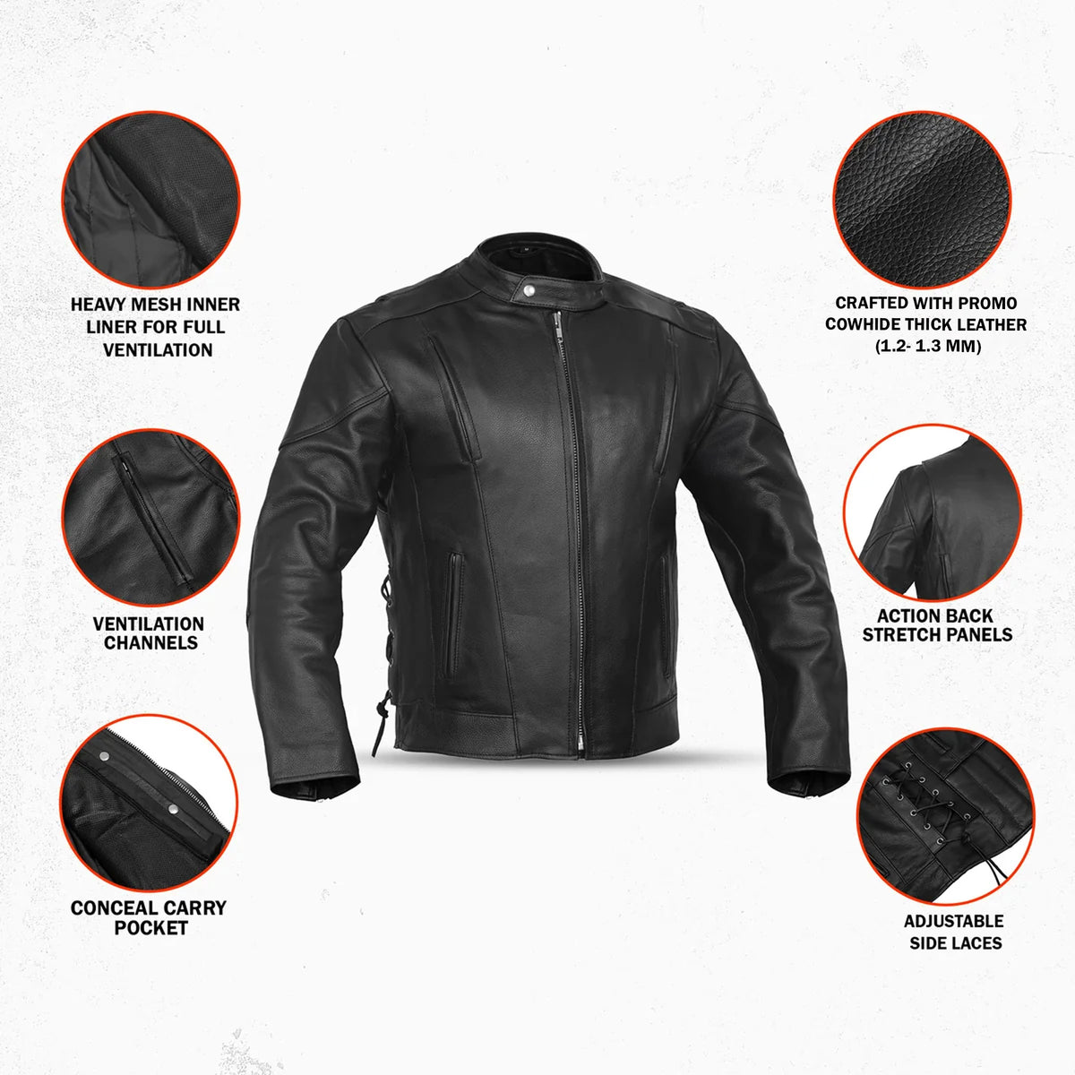 RustRider™ Men's Leather Motorcycle Jacket
