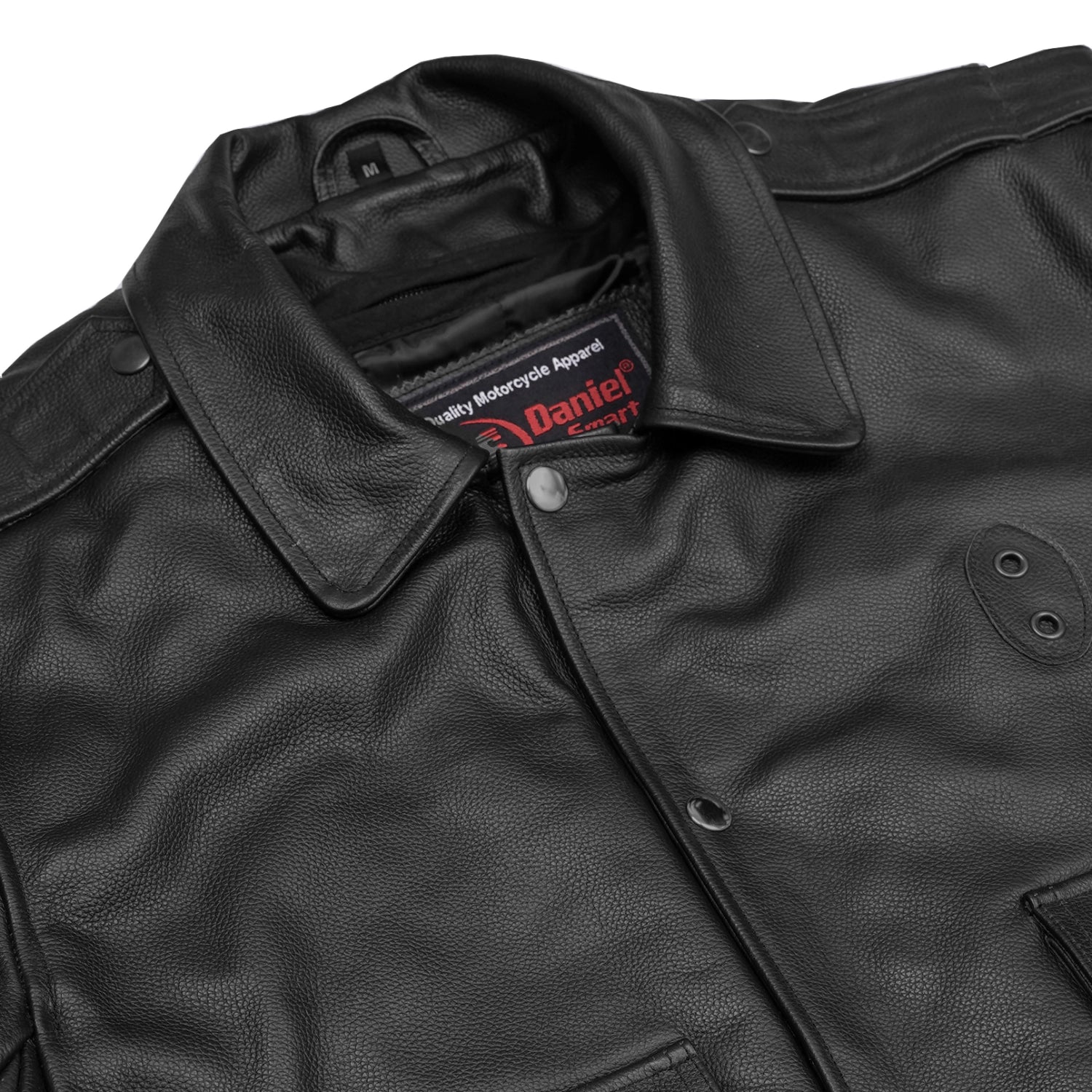 Alpha Badge Men’s Leather Motorcycle Jacket