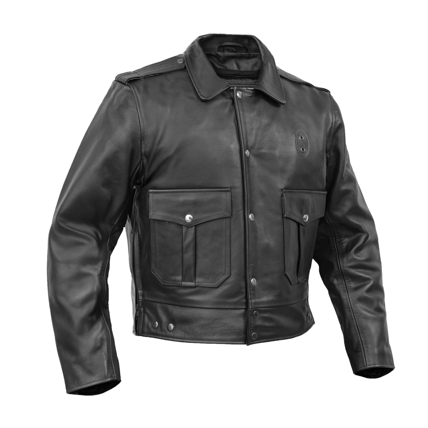 Alpha Badge Men’s Leather Motorcycle Jacket