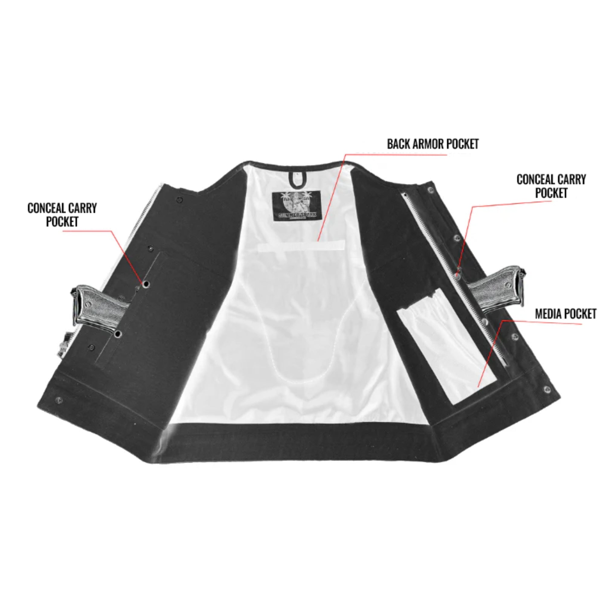 Lava Racer™ Lowcut Summer Spark Men's Canvas Motorcycle Vest